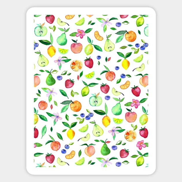 Fresh Fruit - a watercolor pattern Sticker by micklyn